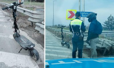 trotineta pe autostrada