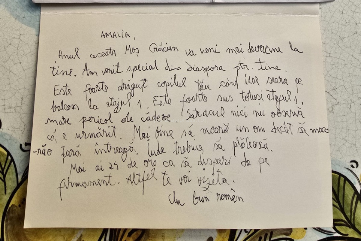 Amalia Bellantoni, amenințată prin scrisori: “Copilul tău e foarte drăguț când iese seara pe balcon...”