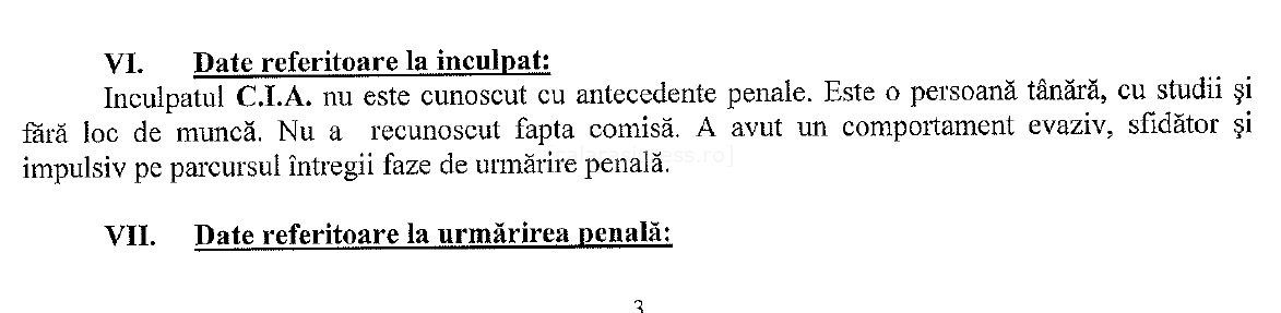 Extras din Rechizitoriul Parchetului de pe lângă Tribunalul Călărași 282/P/2020