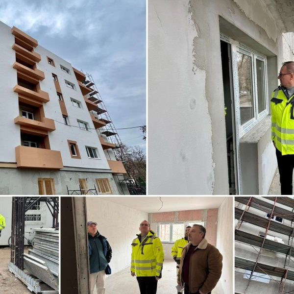 Blocul de locuințe sociale de pe strada Dumbravei, finalizat în vara acestui an – Primarul Marius Dulce a verificat stadiul lucrărilor