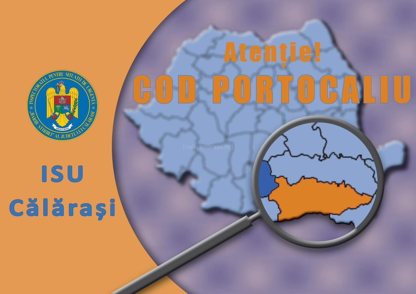 COD PORTOCALIU de vânt puternic și viscol, emis pentru județul Călărași! Vizibilitate redusă sub 50 de metri
