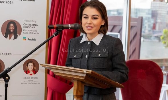 [Foto:] Romina Gingașu participând la conferința despre responsabilitate socială, organizată în House of Lords, Parlamentul Regatului Unit, Londra, Anglia.
