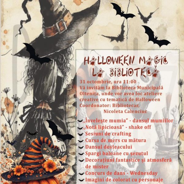 Halloween Magic la Biblioteca din Oltenița: distracție, culoare și povești pentru cei mici