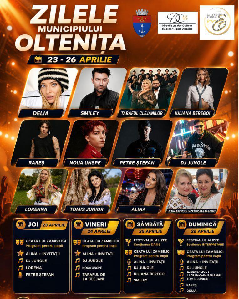 Zilele Municipiului Oltenița 2026: artiști, program complet și explicațiile primăriei despre costuri