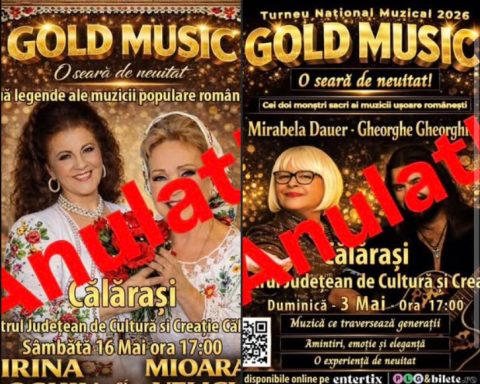 Evenimente anulate la Călărași: spectacolele Gold Music 2026 cu Dauer, Gheorghiu, Loghin și Velicu NU mai au loc