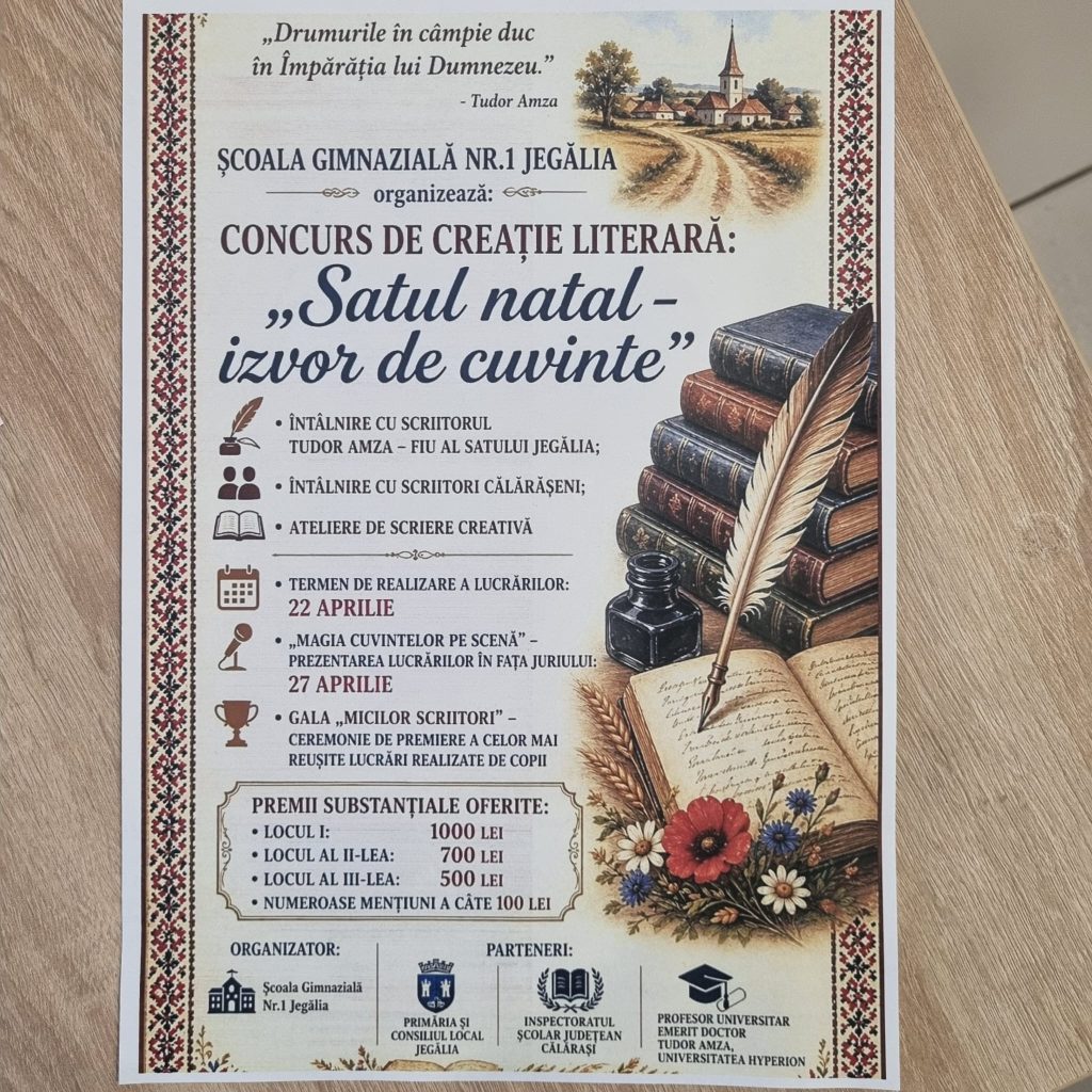 Senatorul Cristian Rusu salută inițiativa educațională din Jegălia: concursul „Satul natal – izvor de cuvinte”