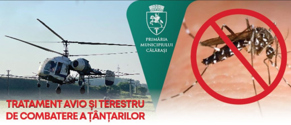 Campanie de dezinsecție în municipiul Călărași, între 4 și 8 mai: tratamente avio și terestre împotriva țânțarilor
