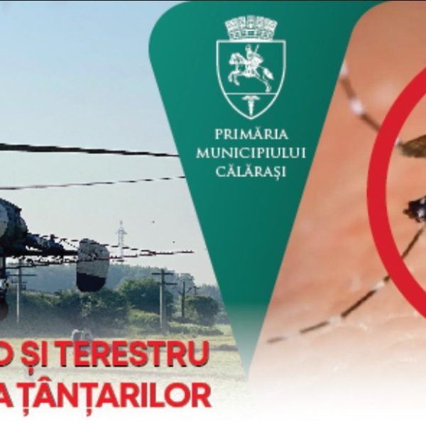 Campanie de dezinsecție în municipiul Călărași, între 4 și 8 mai: tratamente avio și terestre împotriva țânțarilor