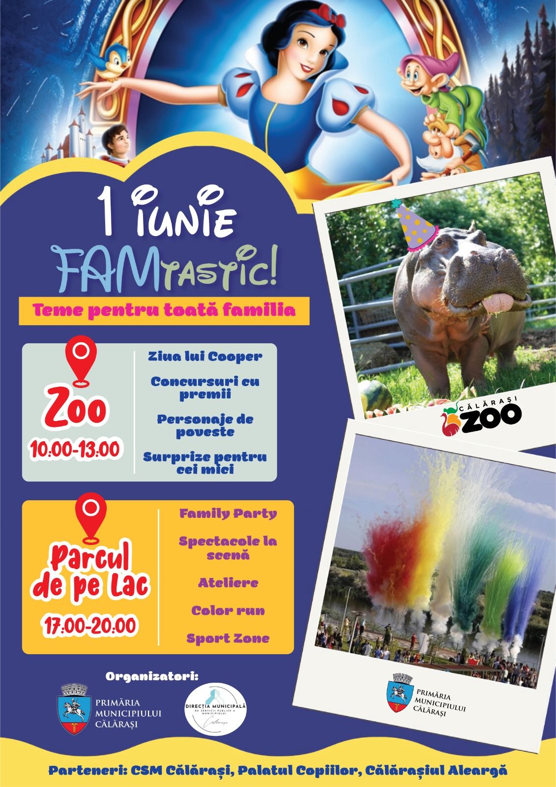 1 Iunie, sărbătoare pentru copii la Călărași! Zoo, Pădurea Fermecată, Color Run și concert în aer liber