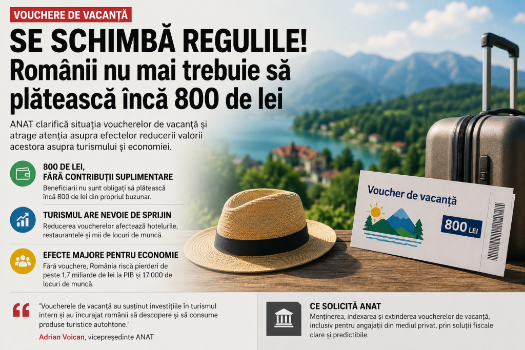 Se schimbă regulile pentru voucherele de vacanță! Românii nu mai trebuie să plătească încă 800 de lei