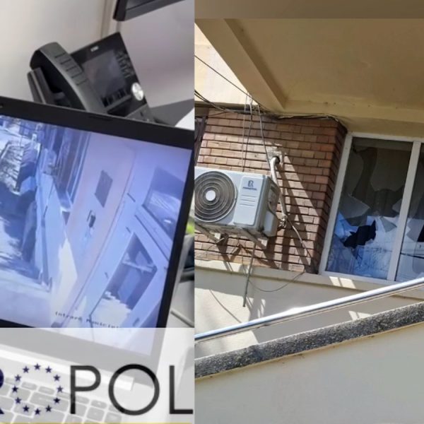 A spart geamurile sediului Poliție Municipale din Călărași. Tânărul de 22 de ani a fost reținut de polițiști
