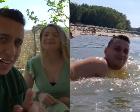 Influencerul Bogdan Pricope a fugit de litoral și a descoperit o plaja din Călărași. Ce a spus când a intrat în apele Brațului Borcea
