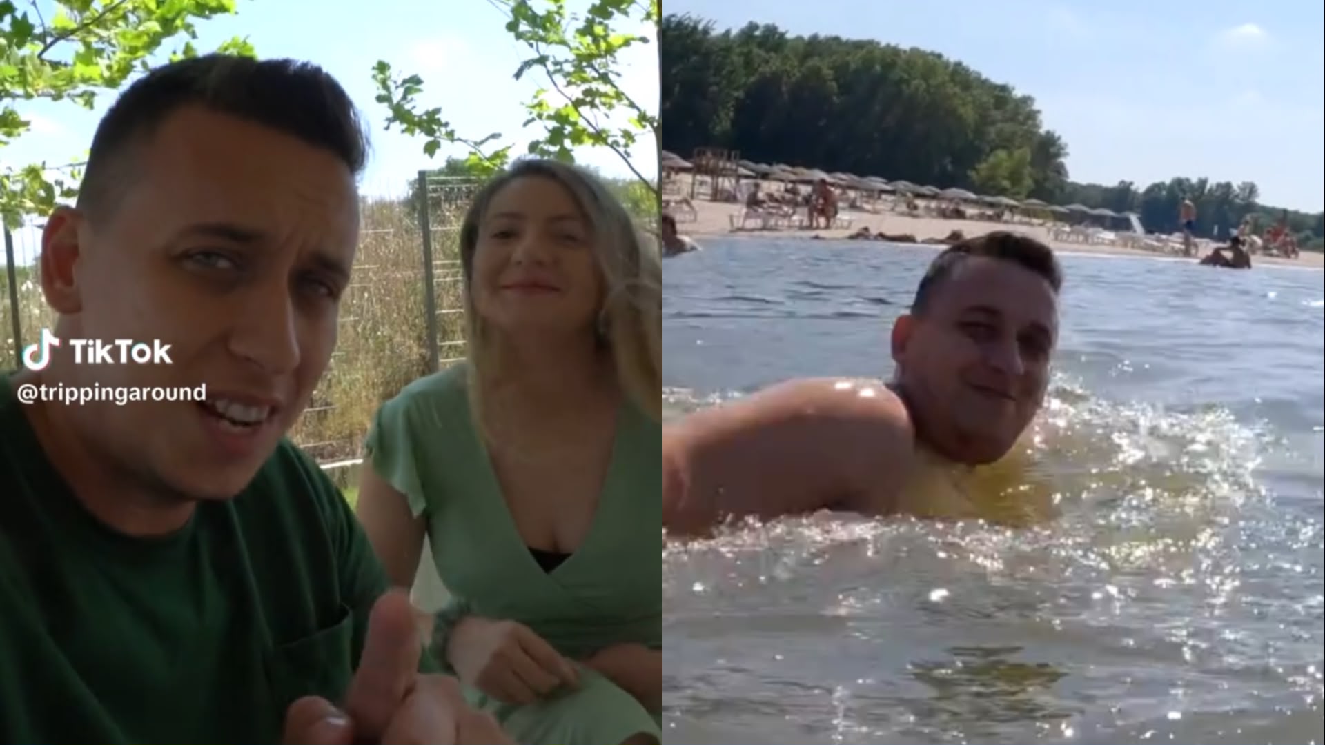 Influencerul Bogdan Pricope a fugit de litoral și a descoperit o plaja din Călărași. Ce a spus când a intrat în apele Brațului Borcea