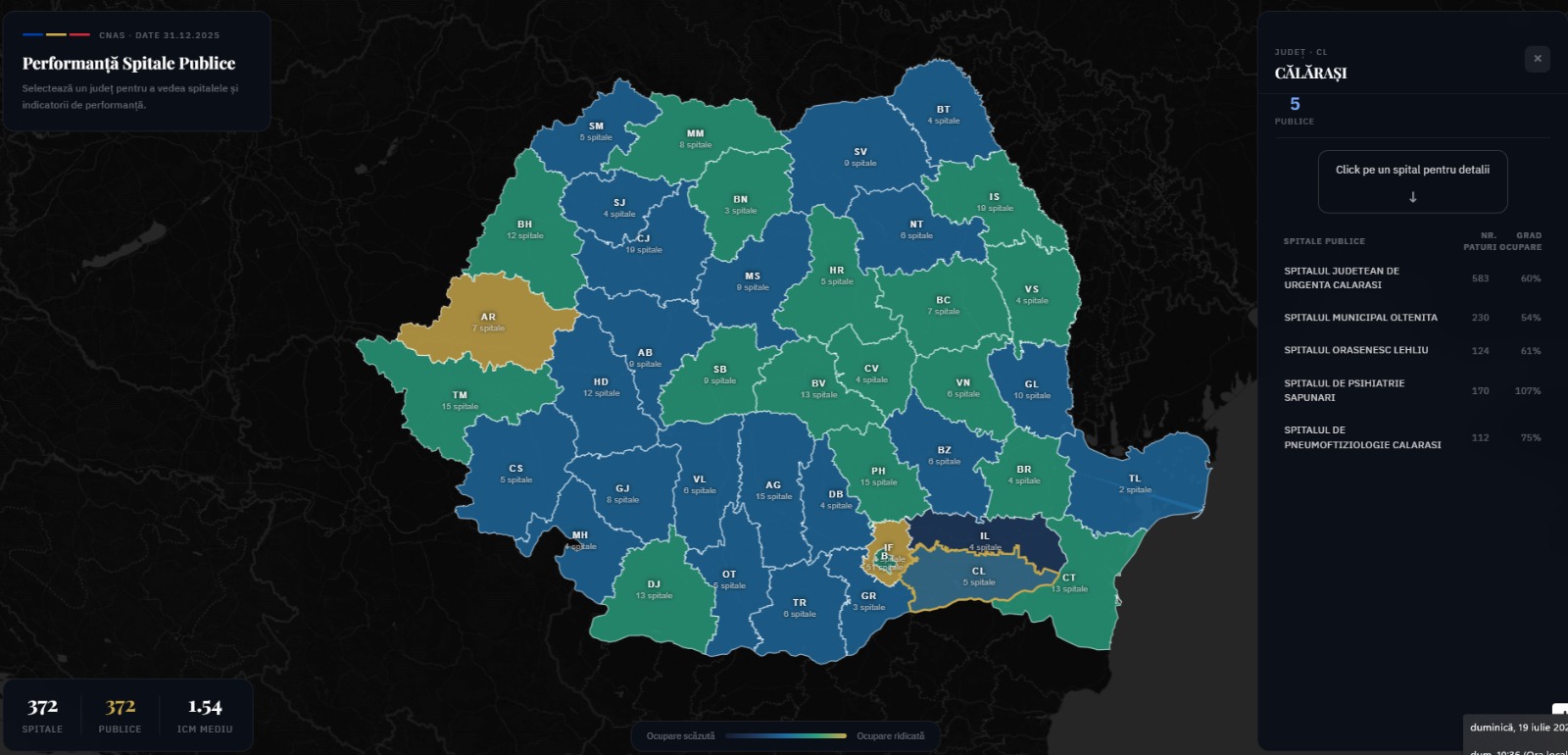 CNAS a lansat o platformă cu date despre spitalele din România. Pacienții pot vedea gradul de ocupare și durata internărilor
